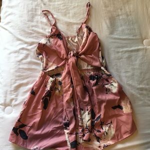 Pink floral romper